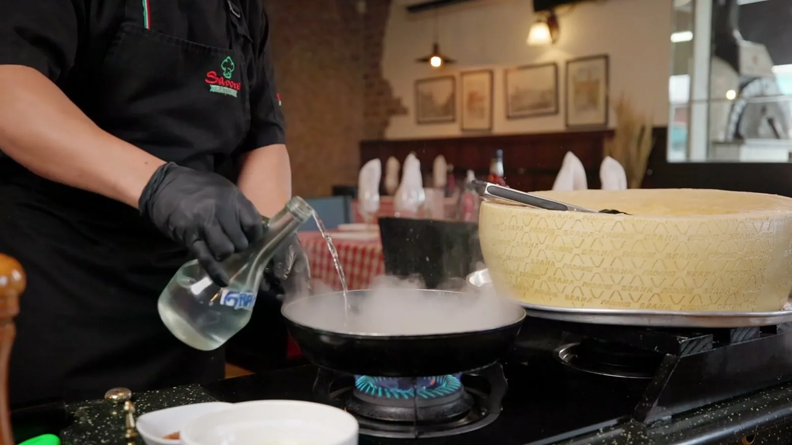 El flambeado de la carbonara